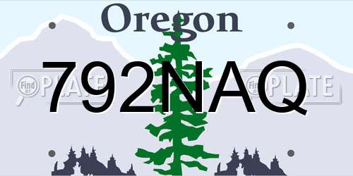 792NAQ Oregon License Plate