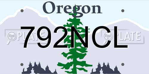 792NCL Oregon License Plate