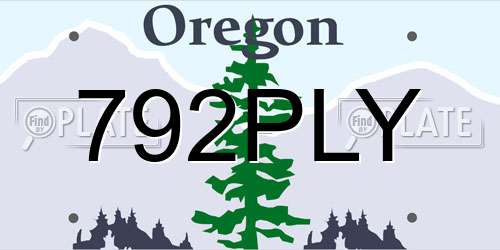 792PLY Oregon License Plate