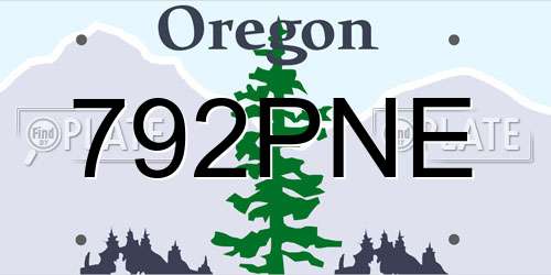 792PNE Oregon License Plate