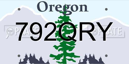 792QRY Oregon License Plate