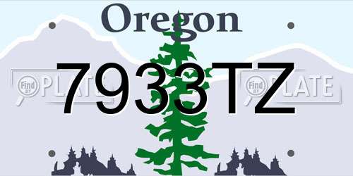 7933TZ Oregon License Plate