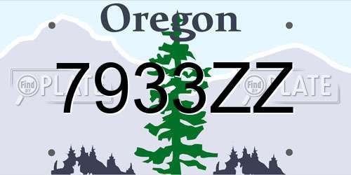 7933ZZ Oregon License Plate