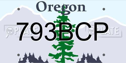 793BCP Oregon License Plate