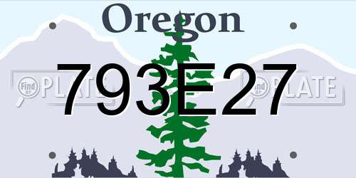 793E27 Oregon License Plate