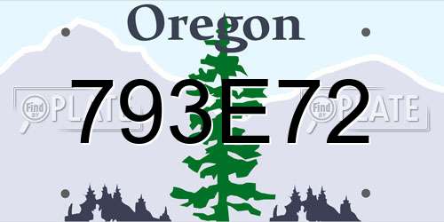 793E72 Oregon License Plate