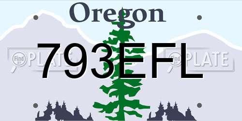 793EFL Oregon License Plate