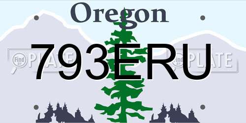 793ERU Oregon License Plate