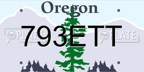 793ETT Oregon License Plate