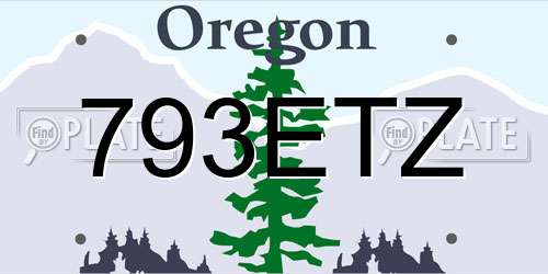 793ETZ Oregon License Plate