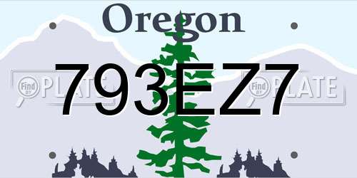 793EZ7 Oregon License Plate