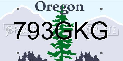 793GKG Oregon License Plate
