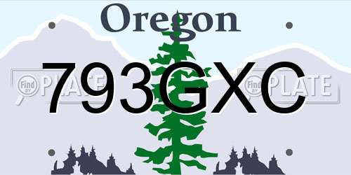 793GXC Oregon License Plate