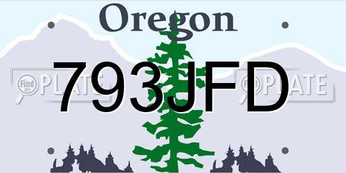 793JFD Oregon License Plate