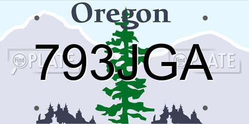 793JGA Oregon License Plate