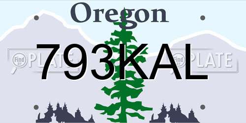 793KAL Oregon License Plate