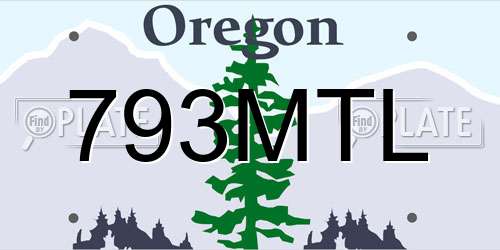 793MTL Oregon License Plate
