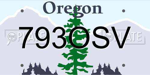 793OSV Oregon License Plate