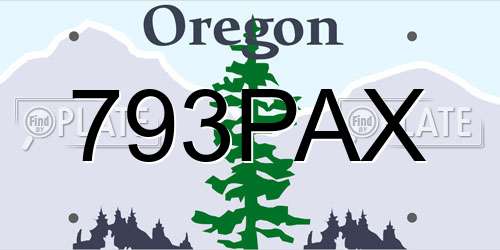 793PAX Oregon License Plate
