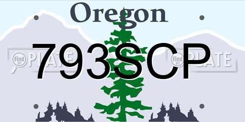 793SCP Oregon License Plate