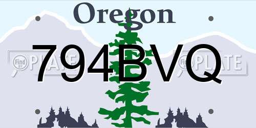 794BVQ Oregon License Plate
