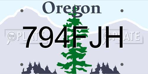 794FJH Oregon License Plate