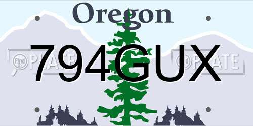 794GUX Oregon License Plate