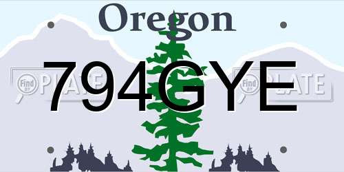 794GYE Oregon License Plate