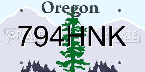 794HNK Oregon License Plate