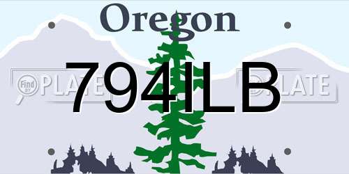 794ILB Oregon License Plate
