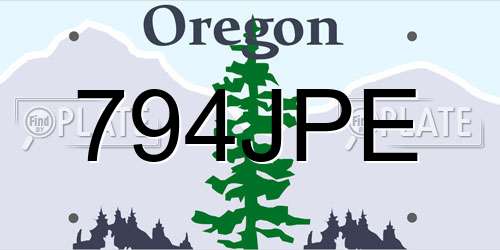 794JPE Oregon License Plate