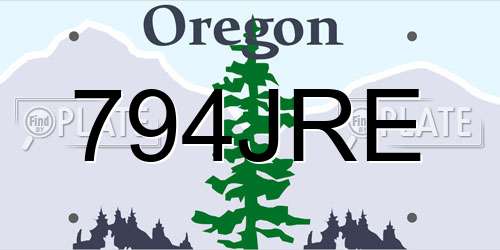 794JRE Oregon License Plate