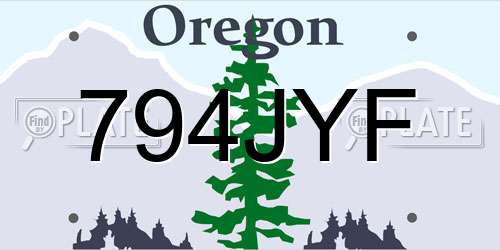 794JYF Oregon License Plate