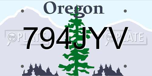 794JYV Oregon License Plate