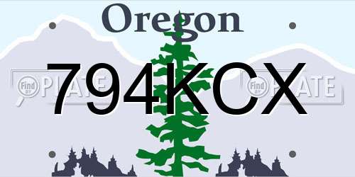 794KCX Oregon License Plate