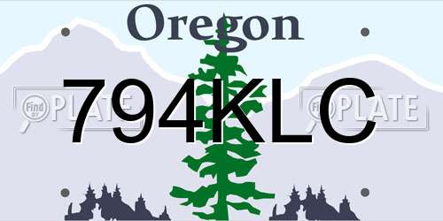 794KLC Oregon License Plate