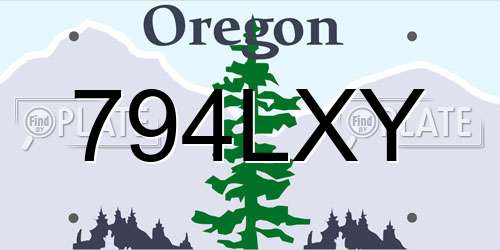 794LXY Oregon License Plate