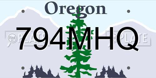 794MHQ Oregon License Plate