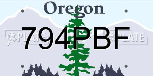 794PBF Oregon License Plate