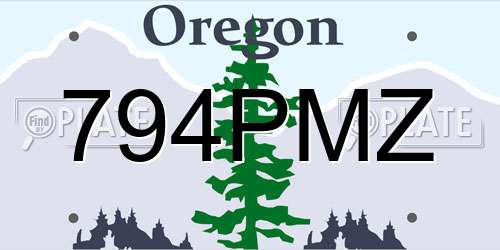 794PMZ Oregon License Plate