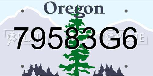 79583G6 Oregon License Plate