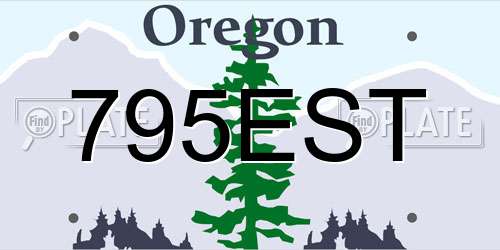 795EST Oregon License Plate
