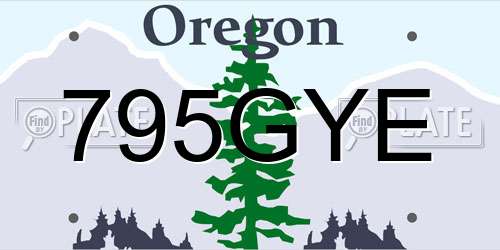 795GYE Oregon License Plate