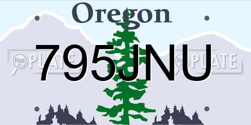 795JNU Oregon License Plate