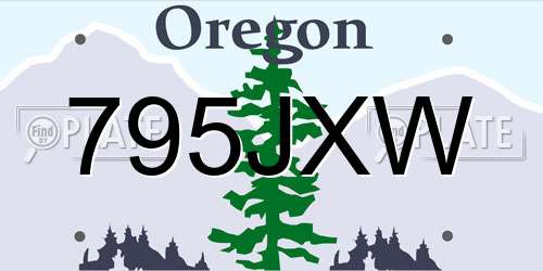 795JXW Oregon License Plate