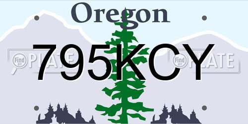795KCY Oregon License Plate