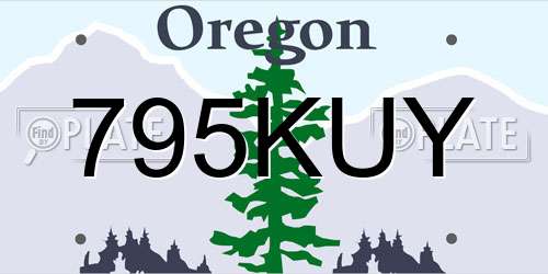 795KUY Oregon License Plate