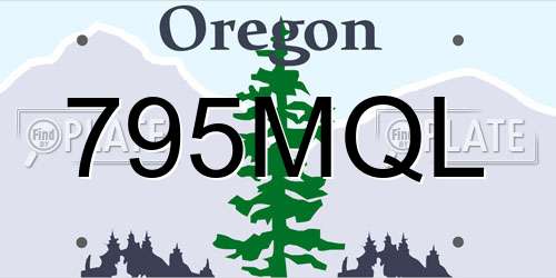 795MQL Oregon License Plate