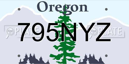 795NYZ Oregon License Plate