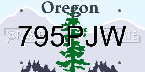 795PJW Oregon License Plate